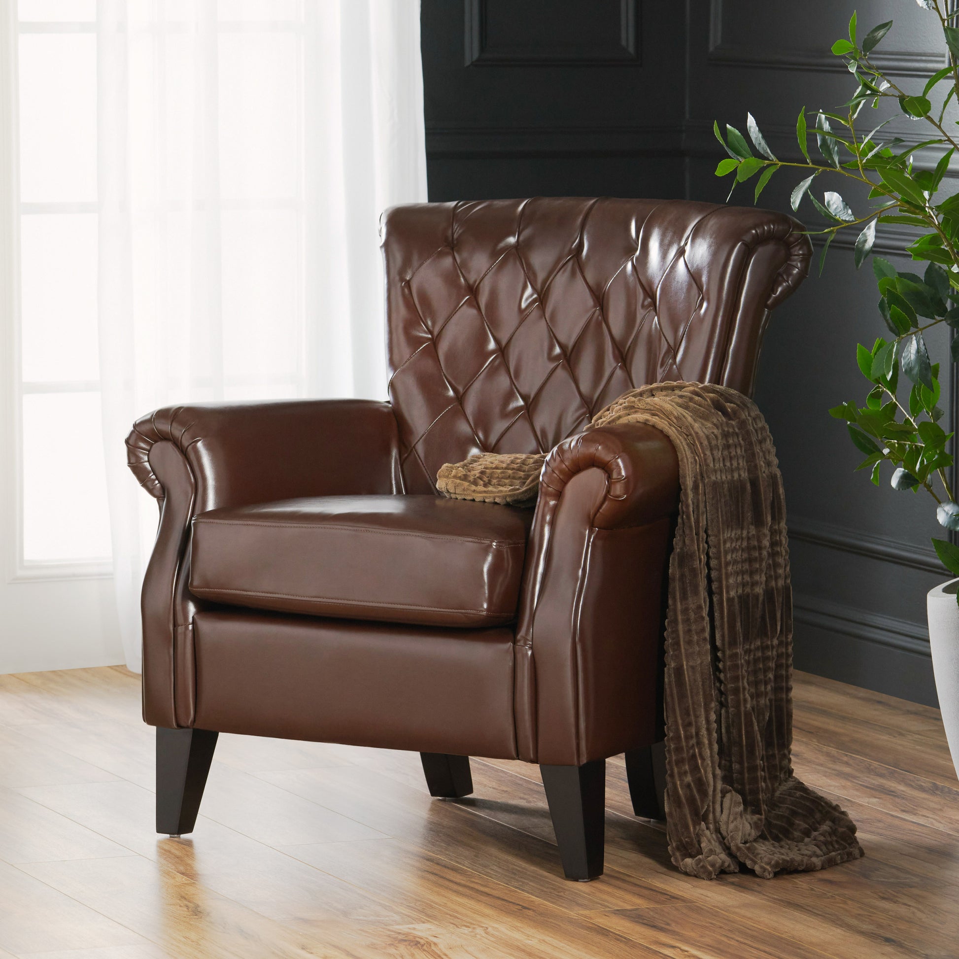 Franklin Kd Club Chair Chestnut Leather