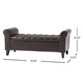 Hayes Armed Storage Bench Brown Pu