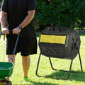 Tumbling Compost Bin Outdoor 360 Dual Rotating Composter 43 Gallon, Yellow Yellow Polypropylene