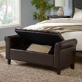 Hayes Armed Storage Bench Brown Pu