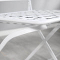 3 Piece Patio Bistro Set, Folding Outdoor Furniture With Usa Mosaic Table And Chairs, Portable Metal Frames For 4Th Of July, Balcony, Backyard, Poolside, Porch, American Flag White Metal