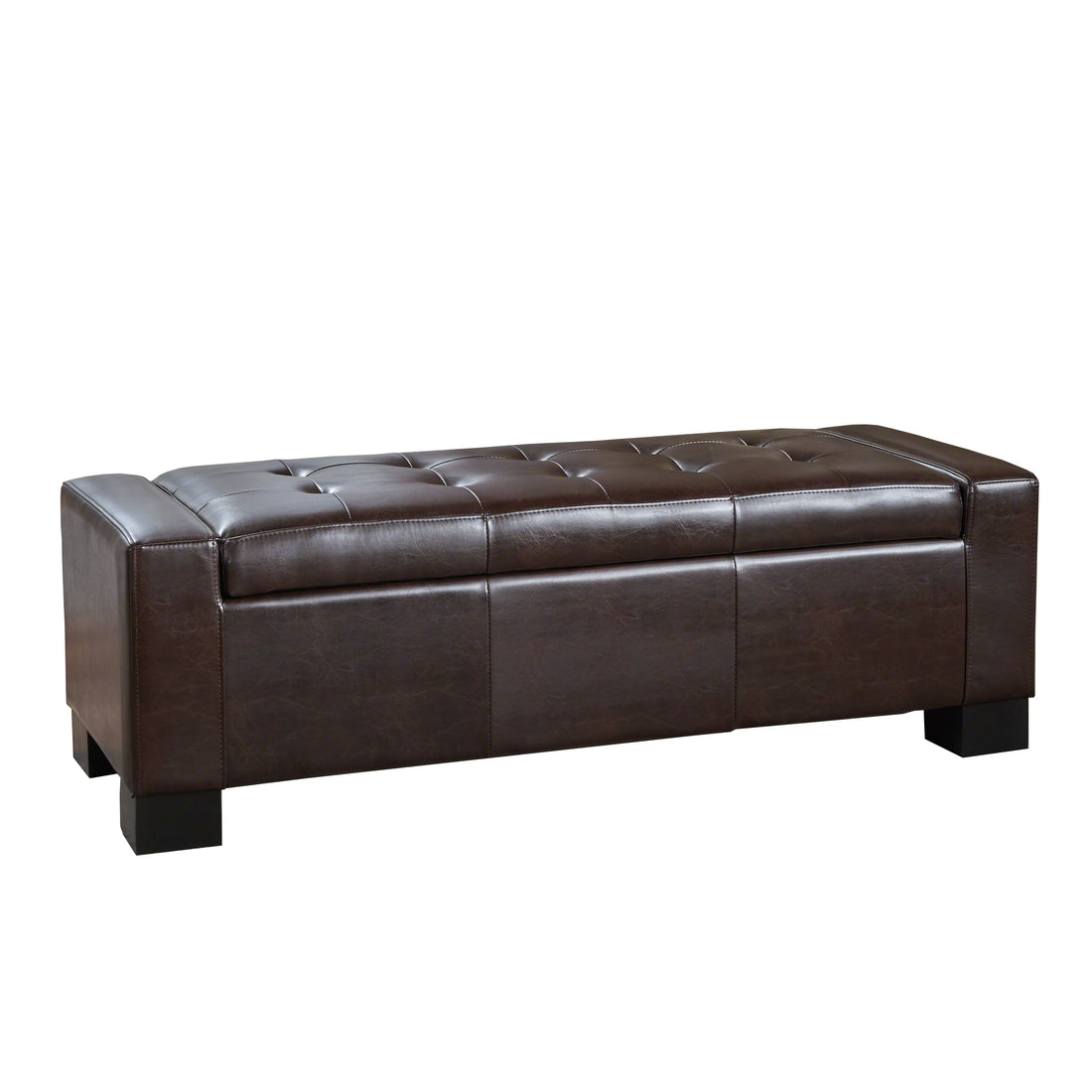 Guernsey Ottoman Brown Leather