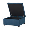 Carlsbad Storage Ottoman Navy Blue Fabric