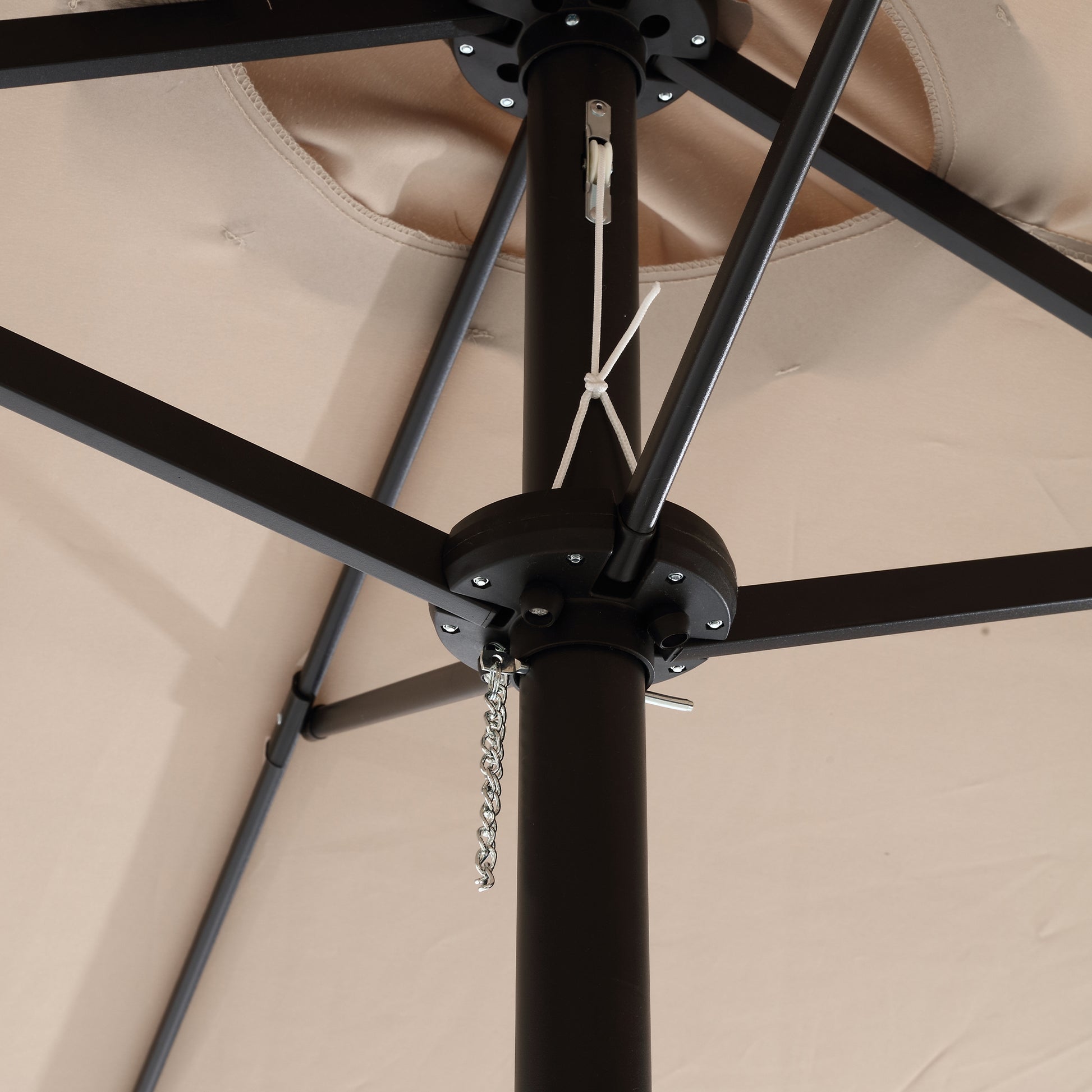14.8 Ft Double Sided Outdoor Umbrella Rectangular Large With Crank Khaki No Khaki Garden & Outdoor Steel