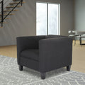 Calypso Bennett Black Sofa Chair, Modern Sofa Chair For Living Room, Bedroom, Office And Apartment With Solid Wood Frame Polyester Nylon Black Polyester Wood Cushion Back Polyester