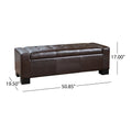 Guernsey Ottoman Brown Leather