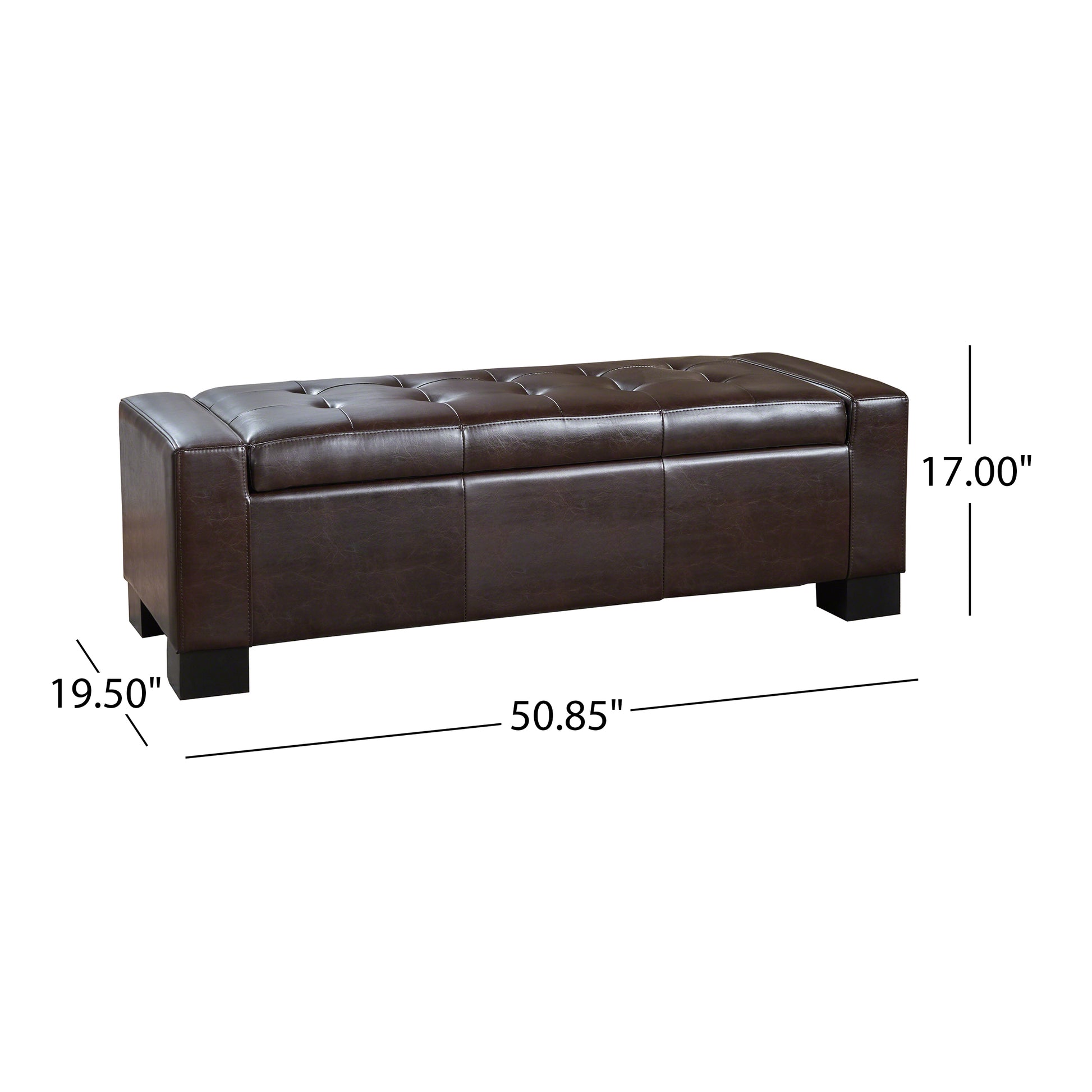 Guernsey Ottoman Brown Leather