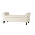 Hayes Armed Storage Bench Ivory Velvet