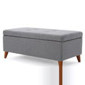 Storage Ottoman Grey Fabric