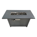 Living Source International 25'' H X 42'' W Steel Outdoor Fire Pit Table With Lid Gray Gray Modern Steel