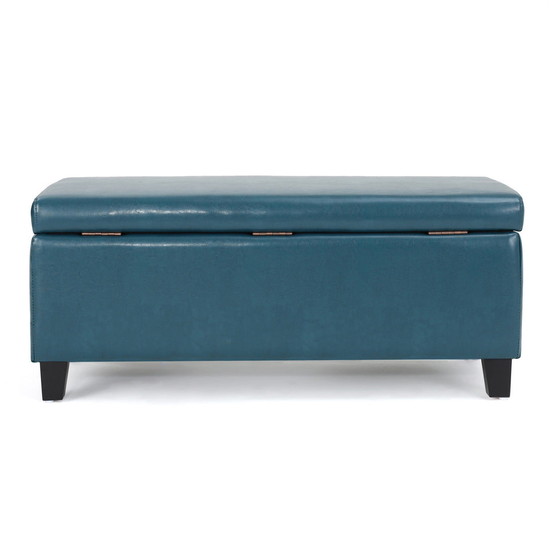 Storage Ottoman Teal Pu