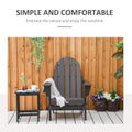 Outsunny Folding Adirondack Chair, Hdpe Fire Pit Chair, Weather Resistant Outdoor Chair For Patio, Garden, Backyard, Lawn, Black Black Polyethylene