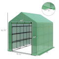 Walk In Greenhouse For Outdoors With Roll Up Zipper Door, 18 Shelves, Pe Cover, Small & Portable Build, Heavy Duty Humidity Seal, 95.25