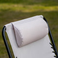 Oversized Folding Rocking Camping Chair Set Of 2, Outdoor Rockers With Headrests, Zero Gravity Bungee Lawn Chairs For 2 Adults, Cream White White Steel