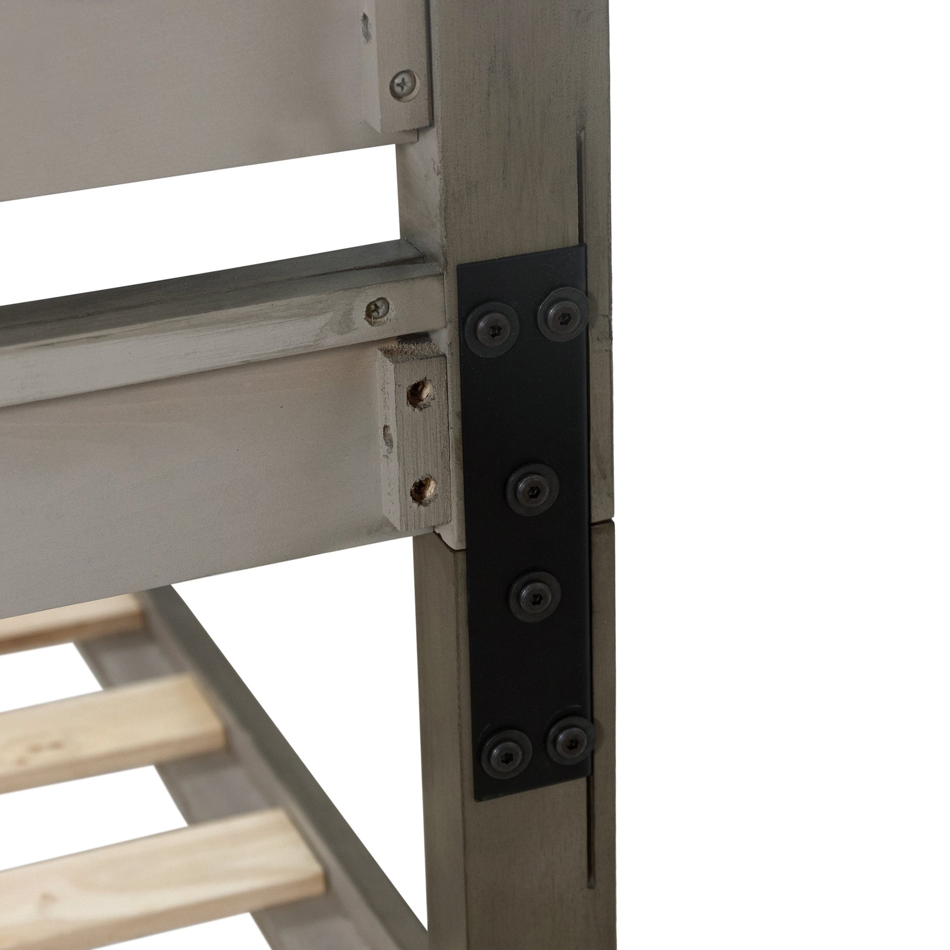 Queen Bed Grey Acacia Wood