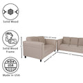 Loveseat And Sofa Set For Living Room, Modern D Cor Couch Sets For Living Room, Bedrooms With Solid Wood Frame Toast, Polyester Nylon Brown Wood Foam Polyester