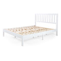 Queen Bed White Acacia Wood