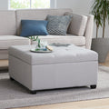 Carlsbad Storage Ottoman Light Grey Fabric