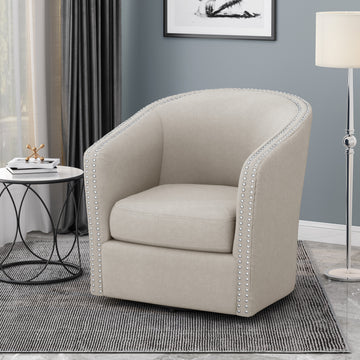 Swivel Chair Wheat Fabric