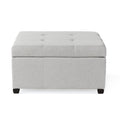 Carlsbad Storage Ottoman Light Grey Fabric