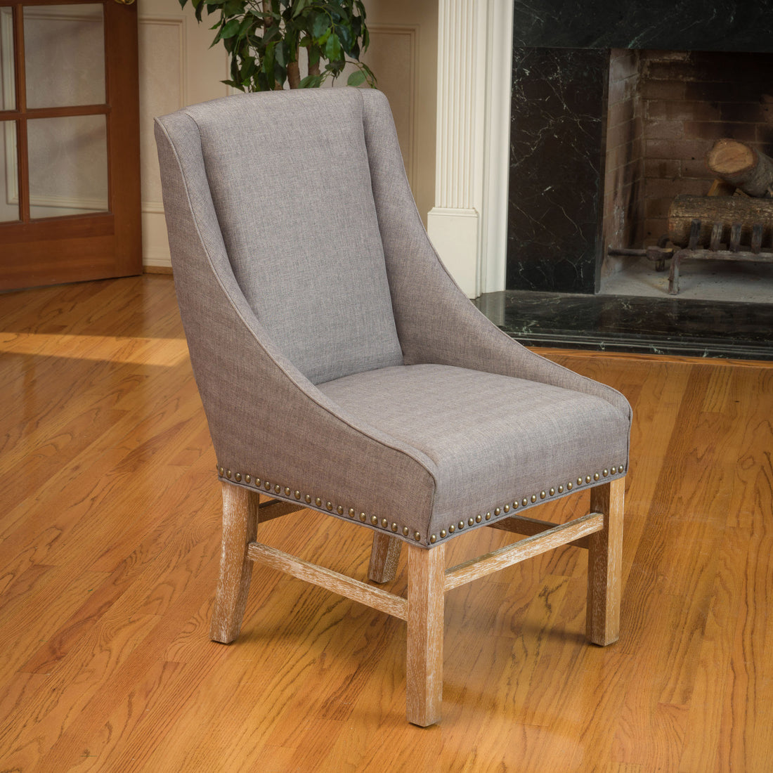 Worthington Dining Chair With Kd Version Silver Fabric