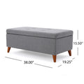 Storage Ottoman Grey Fabric