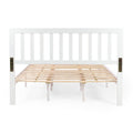 Queen Bed White Acacia Wood