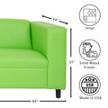 Green Faux Leather Sofa, Modern 3 Seater Sofas Couches For Living Room, Bedroom, Office, And Apartment With Solid Wood Frame Green Wood Foam Vinyl