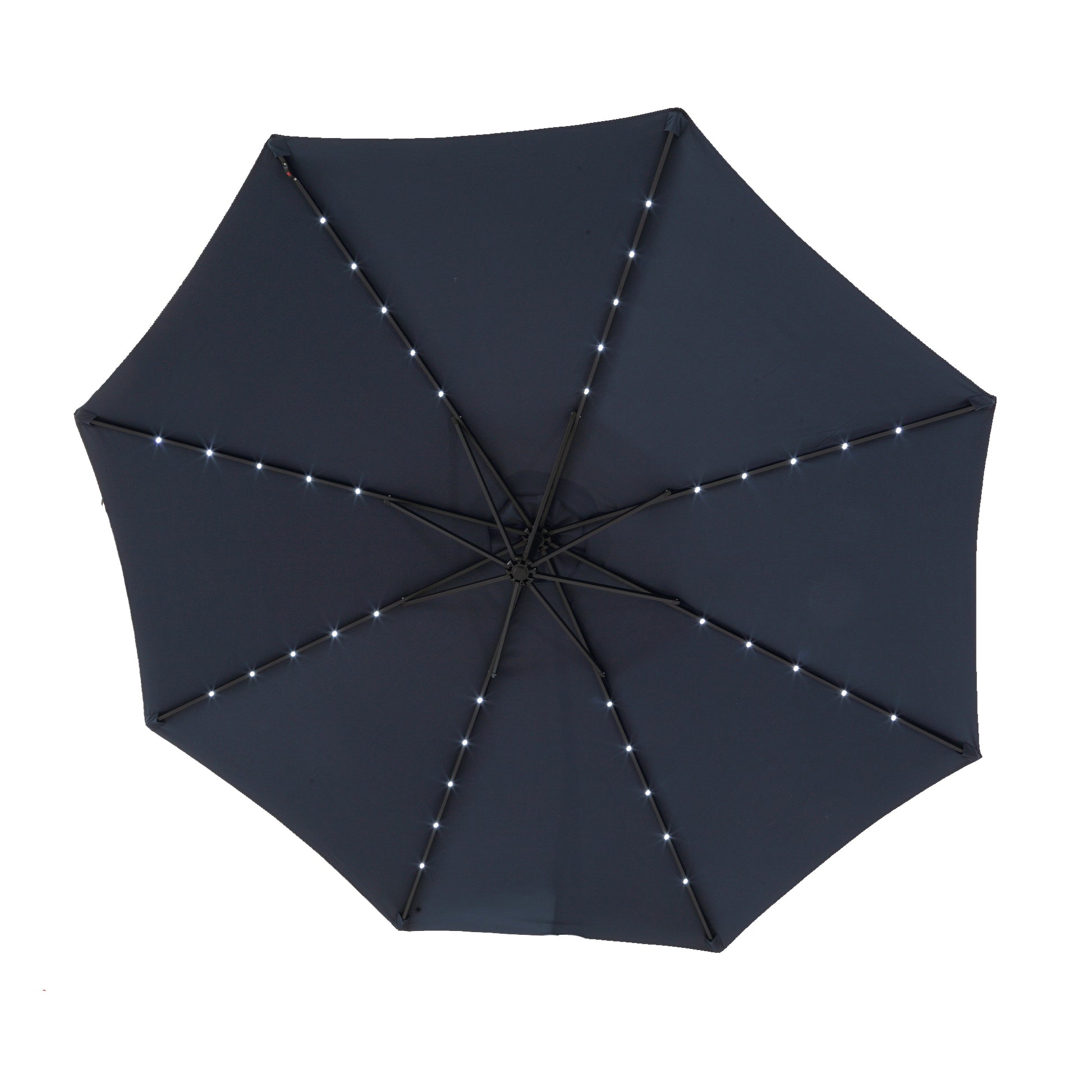 10Ft Solar Led Offset Hanging Market Patio Umbrella Navy Blue No Navy Blue Garden & Outdoor Steel