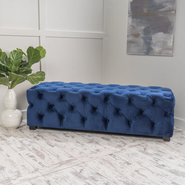 Ottoman Navy Blue Velvet