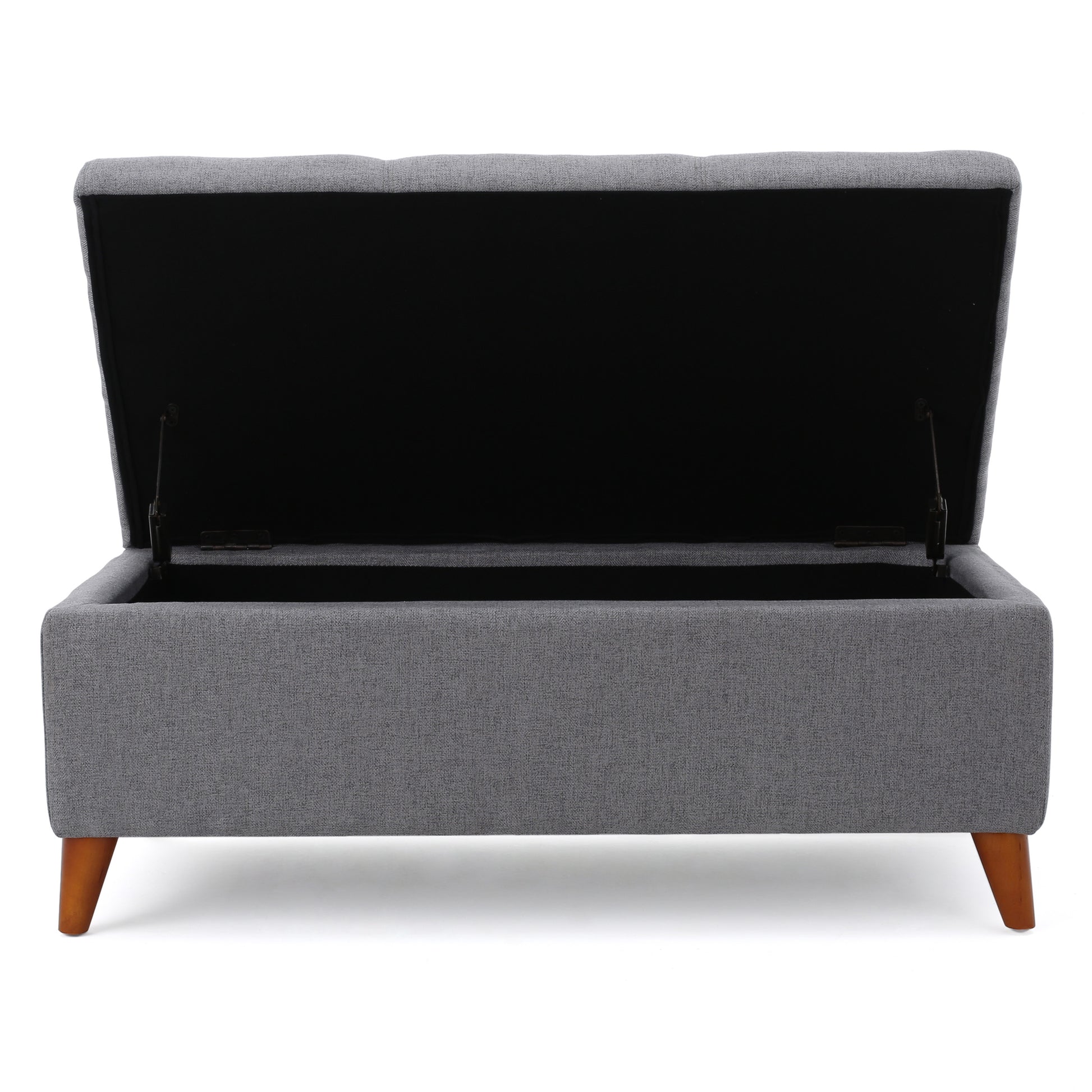 Storage Ottoman Grey Fabric