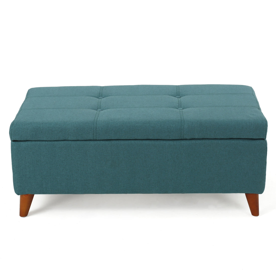 Storage Ottoman Teal Fabric