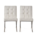 Pavilion Dining Chair Set Of 2 White Foam Leather