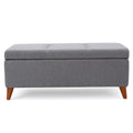 Storage Ottoman Grey Fabric