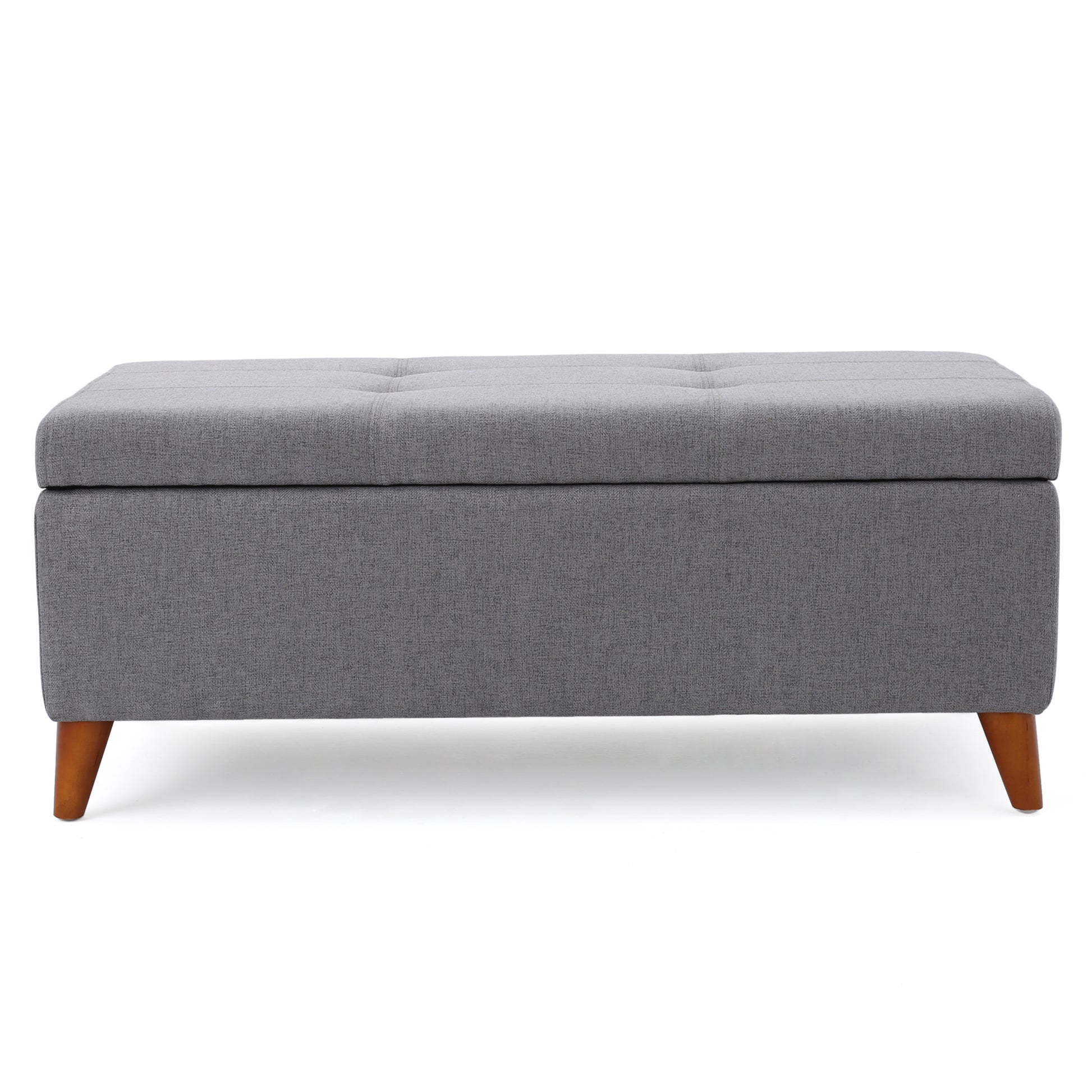 Storage Ottoman Grey Fabric