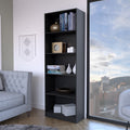 Bookcase 4 Shelves Benzoni, Office, Black Black Particle Board Engineered Wood