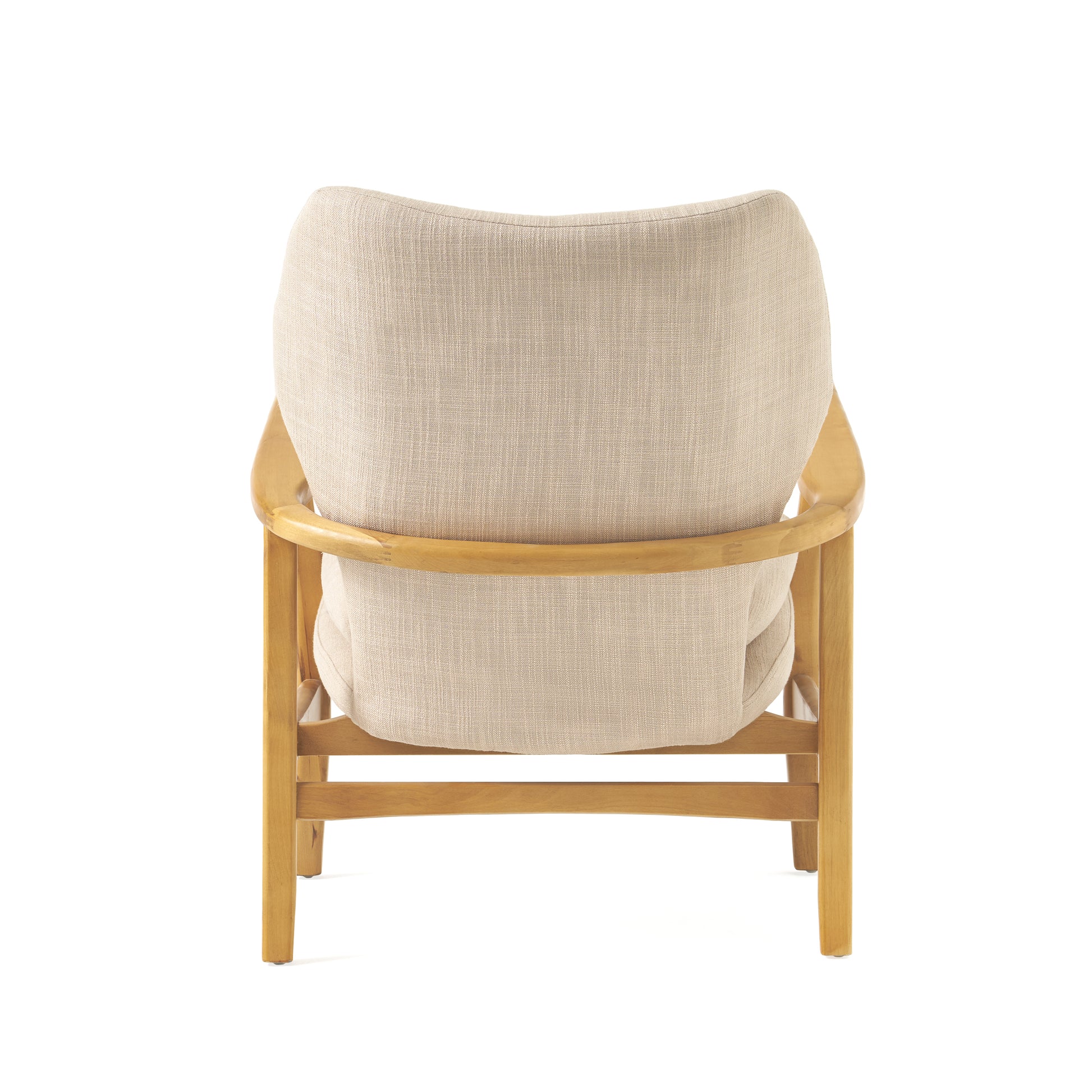 Club Chair, Upholstered Armchair Beige Fabric