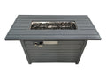 Living Source International 25'' H X 42'' W Steel Outdoor Fire Pit Table With Lid Gray Gray Modern Steel