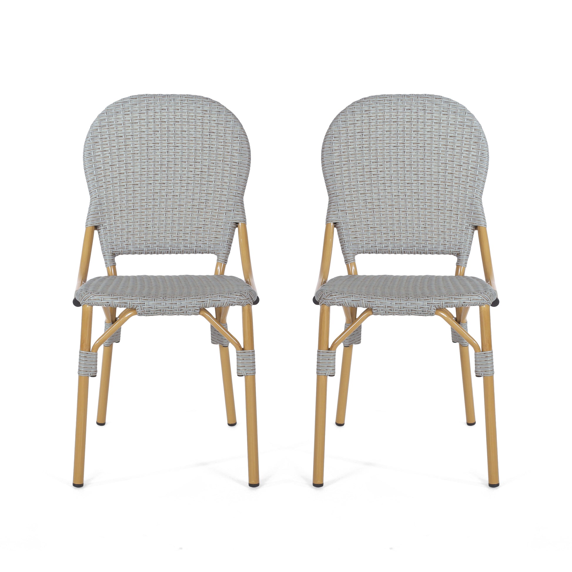 Arthur French Bistro Chair Natural & Light Brown Aluminium