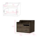 Floating Nightstand Chester, Bedroom, Dark Brown Dark Brown Particle Board Engineered Wood