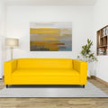 Yellow Faux Leather Sofa, Modern 3 Seater Sofas Couches For Living Room, Bedroom, Office, And Apartment With Solid Wood Frame Yellow Wood Foam Vinyl