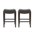 Tiffin Studded Counter Stool Mp2 Set Of 2 Charcoal Rubber Wood