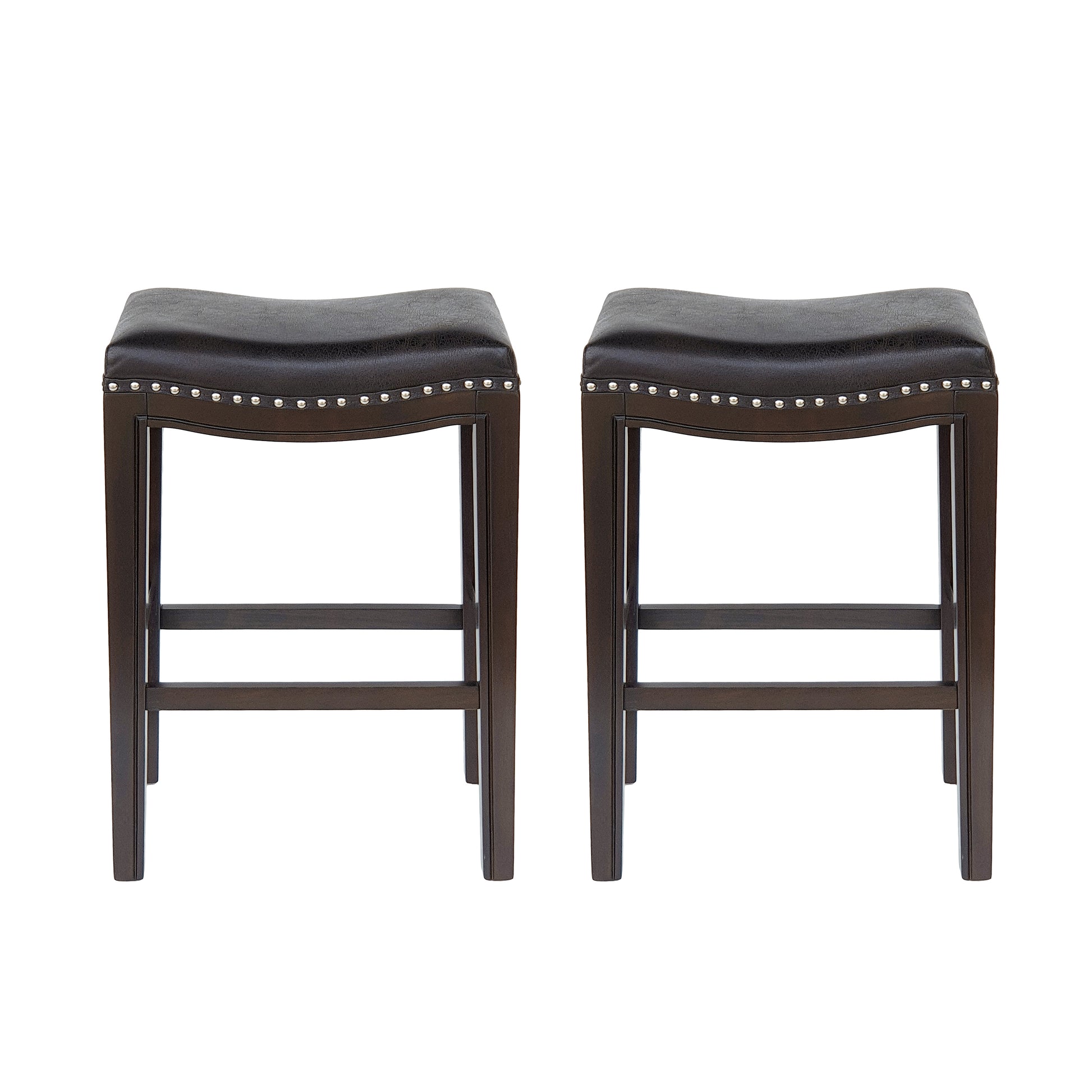 Tiffin Studded Counter Stool Mp2 Set Of 2 Charcoal Rubber Wood