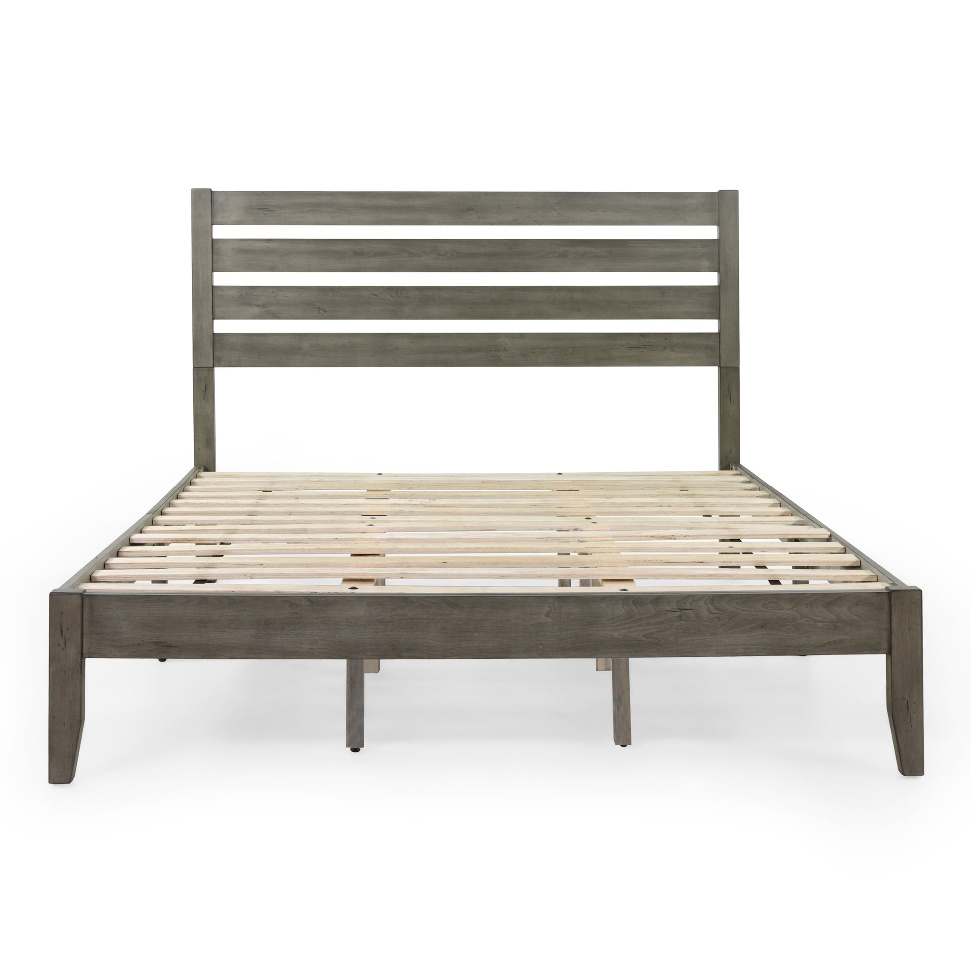 Queen Bed Grey Acacia Wood