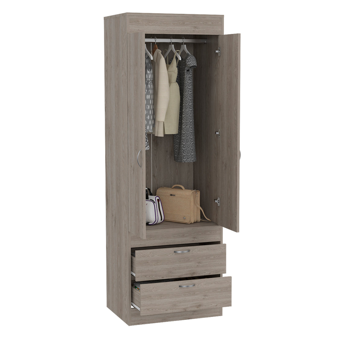 Armoire Tarento, Bedroom, Light Gray Light Gray Particle Board Engineered Wood