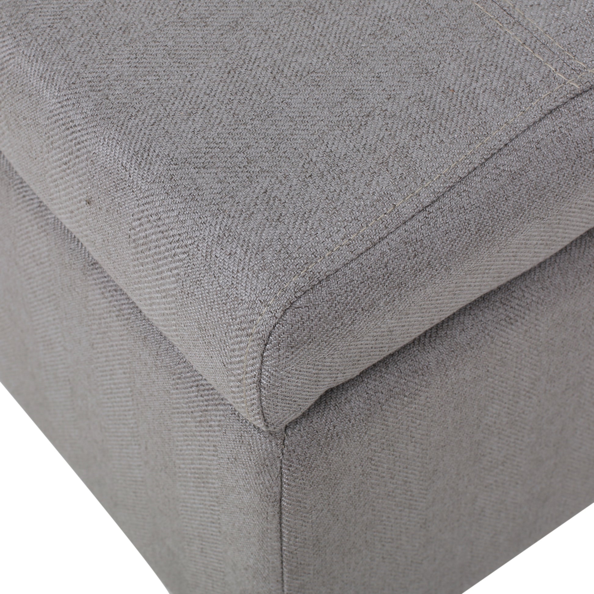 Storage Ottoman Light Grey Fabric