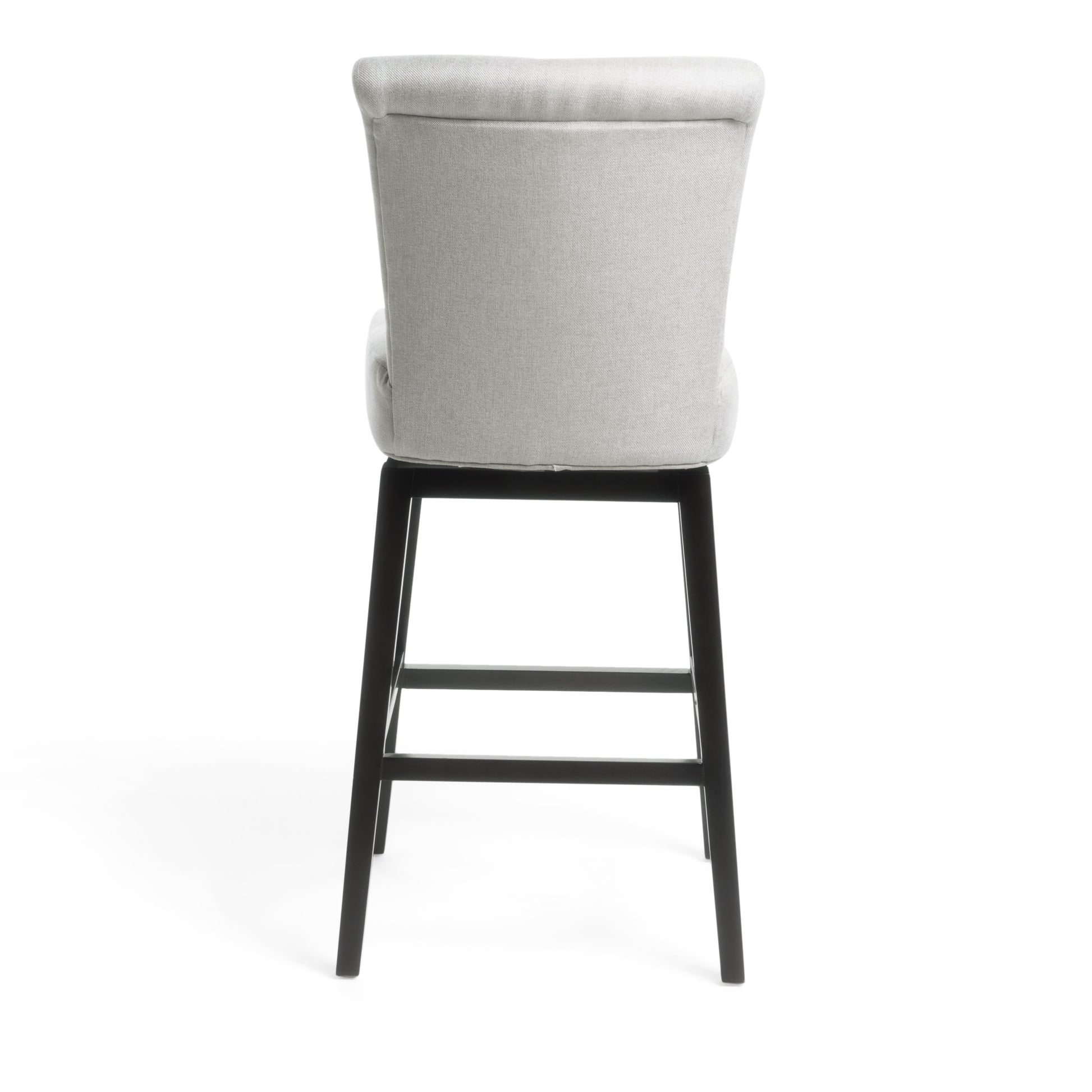 Swivel Counter Stool Beige Black Fabric