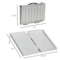 Textured Aluminum Portable Wheelchair Ramp For Home, Steps, Doorways, Foldable Handicap Ramp 2', Threshold Ramp With Durability For Strong Load Bearing Silver Aluminum
