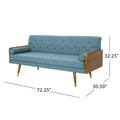 Aidan Mid Century Modern Tufted Fabric Sofa Blue Fabric