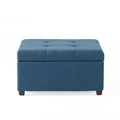 Carlsbad Storage Ottoman Navy Blue Fabric